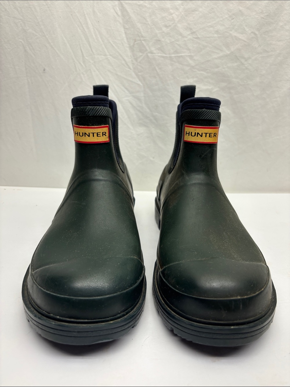 Hunter Men’s Dark Green Chelsea Rain Boots, SZ 8, 1(BA)